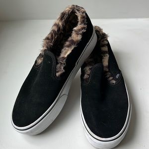 Vans black with leopard fur lining. Women’s size 10